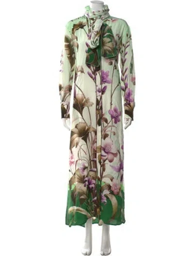 Pre-owned F.r.s For Restless Sleepers Silk Long Dress W/ Tags In Green