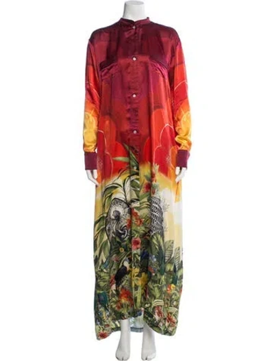 Pre-owned F.r.s For Restless Sleepers Silk Long Dress W/ Tags In Red