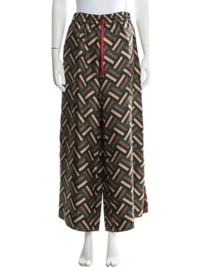 Pre-owned F.r.s For Restless Sleepers Silk Patterned Pajamas In Green