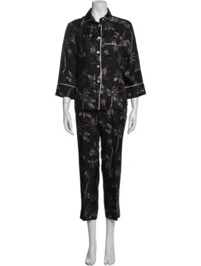 Pre-owned F.r.s For Restless Sleepers Silk Printed Pajamas In Blue