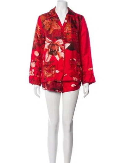 Pre-owned F.r.s For Restless Sleepers Silk Printed Short Set In Multi