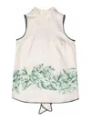 F.r.s For Restless Sleepers For Restless Sleepers Silk Printed Top In Verde
