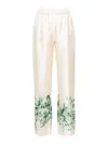 F.r.s For Restless Sleepers For Restless Sleepers Silk Printed Trousers In White