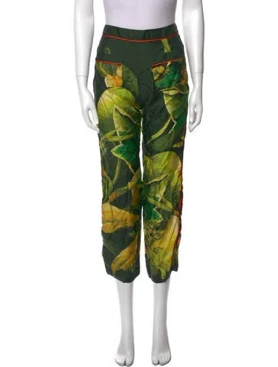 Pre-owned F.r.s For Restless Sleepers Silk Skinny Leg Pants In Green