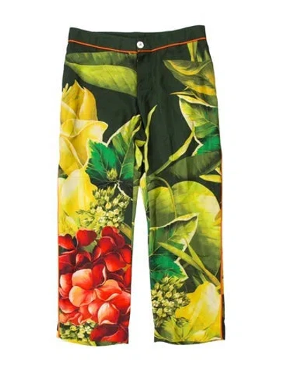 Pre-owned F.r.s For Restless Sleepers Silk Straight Leg Pants In Green