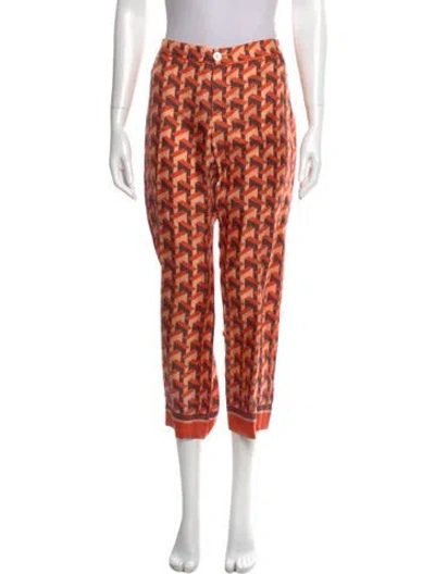 Pre-owned F.r.s For Restless Sleepers Silk Straight Leg Pants In Orange