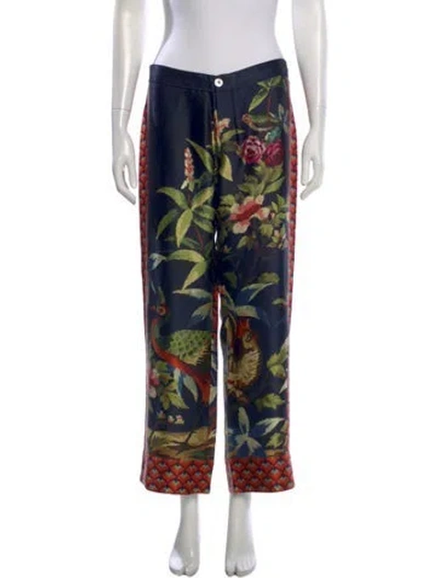 Pre-owned F.r.s For Restless Sleepers Silk Wide Leg Pants In Blue