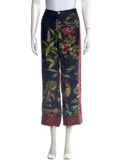 Pre-owned F.r.s For Restless Sleepers Silk Wide Leg Pants In Blue