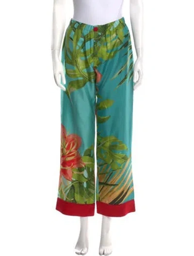 Pre-owned F.r.s For Restless Sleepers Silk Wide Leg Pants In Green