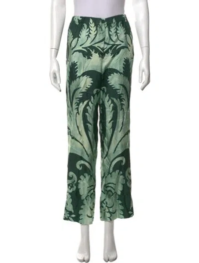Pre-owned F.r.s For Restless Sleepers Silk Wide Leg Pants In Green