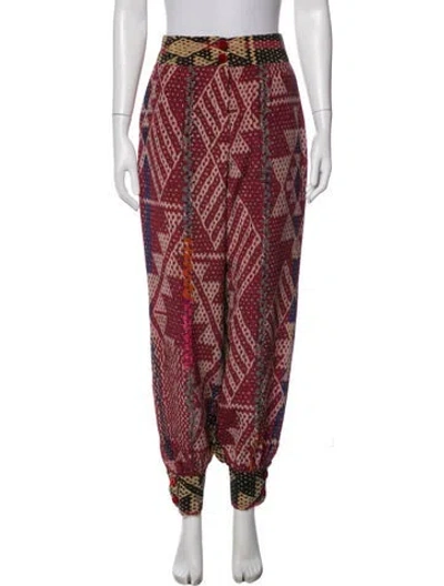 Pre-owned F.r.s For Restless Sleepers Silk Wide Leg Pants In Red