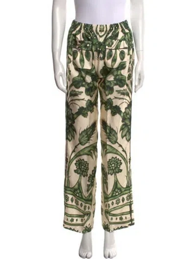 Pre-owned F.r.s For Restless Sleepers Silk Wide Leg Pants W/ Tags In Green