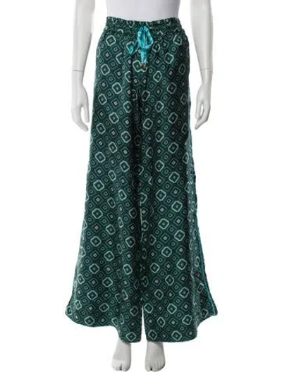 Pre-owned F.r.s For Restless Sleepers Silk Wide Leg Pants W/ Tags In Green