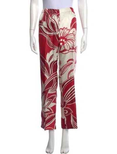 Pre-owned F.r.s For Restless Sleepers Silk Wide Leg Pants W/ Tags In Red