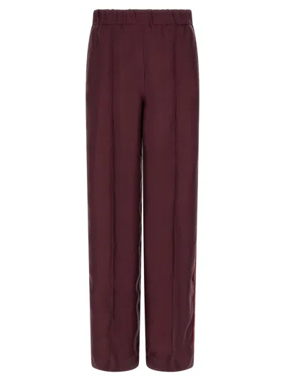 F.r.s For Restless Sleepers F.r.s. - For Restless Sleepers Silk Wide-leg Trousers In Burgundy