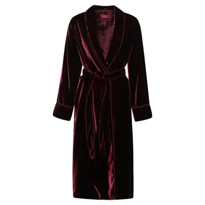 Pre-owned F.r.s For Restless Sleepers Unworn  Frs Burgundy Crimson Velvet Robe Gown L In Red