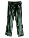 F.r.s For Restless Sleepers Velvet High-waisted Trousers In Green