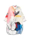 F.r.s . Printed Silk Dress In Multi