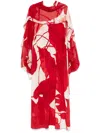 F.r.s . Printed Silk Long Dress