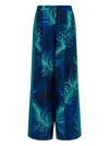 F.r.s . Printed Silk Trousers In Blue