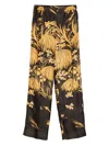 F.r.s . Printed Silk Trousers In Black