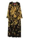 F.r.s . Silk Blend Printed Maxi Dress In Black