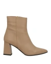 Fru Woman Ankle Boots Sand Size 8 Leather In Beige