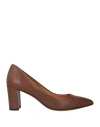 Fru Woman Pumps Camel Size 6 Leather In Brown