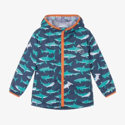 Frugi Kids' Boys Blue Shark Rain Jacket