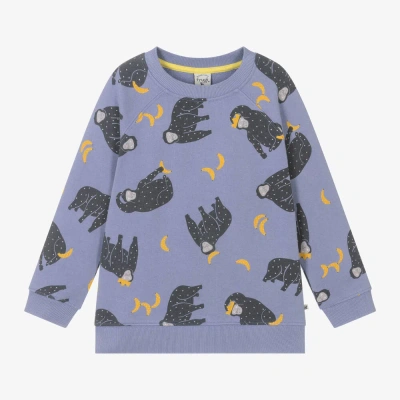 Frugi Kids' Boys Purple Cotton Gorilla Sweatshirt