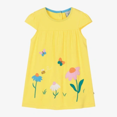 Frugi Babies' Girls Yellow Organic Cotton Dress