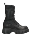Fruit Fru. It Woman Ankle Boots Black Size 11 Leather, Synthetisches Material In Black