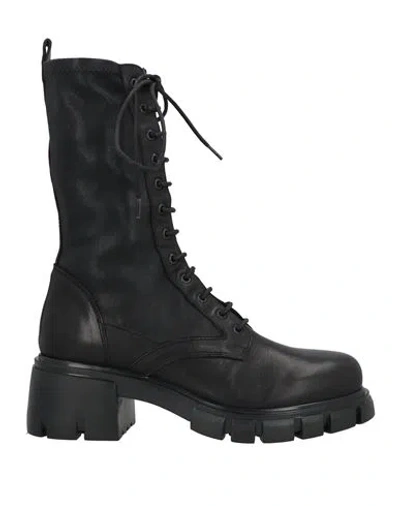 Fruit Fru. It Woman Ankle Boots Black Size 10.5 Leather, Textile Fibers