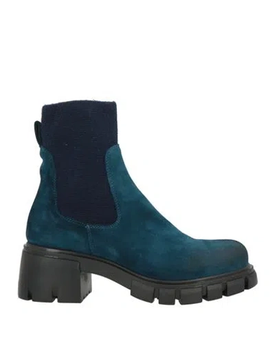 Fruit Fru. It Woman Ankle Boots Deep Teal Size 7.5 Leather In Green