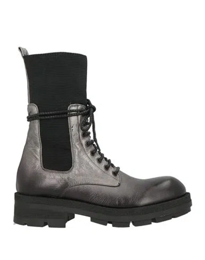 Fruit Fru. It Woman Ankle Boots Gunmetal Size 7 Leather In Gray