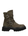 Fruit Fru. It Woman Ankle Boots Military Green Size 8 Leather In Green