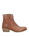 Fruit Fru. It Woman Ankle Boots Tan Size 8 Leather In Brown