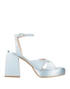 Fruit Fru. It Woman Sandals Sky Blue Size 8 Textile Fibers In Blue