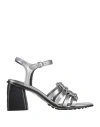 FRUIT FRU. IT WOMAN SANDALS SILVER SIZE 6 LEATHER