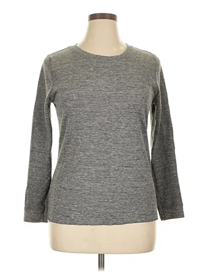 Pre-owned Fruit Of The Loom 3/4 Sleeve T-shirt In Gray