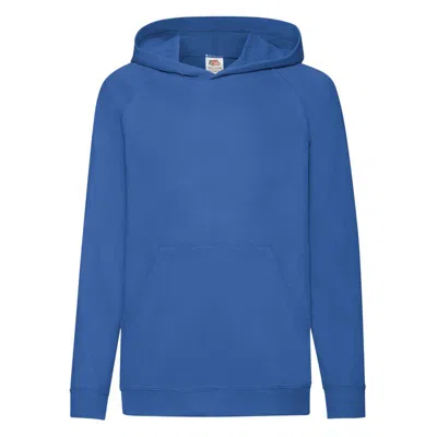 Fruit Of The Loom Childrens Unisex Lightweight Hooded Sweatshirt / Hoodie In Blue