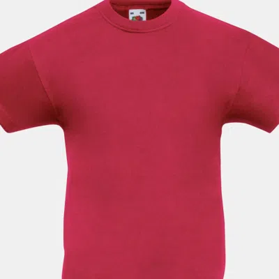 Fruit Of The Loom Childrens/teens Original Short Sleeve T-shirt In Red