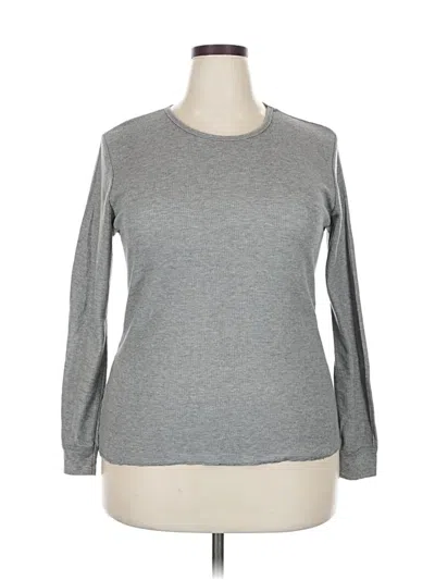 Pre-owned Fruit Of The Loom Long Sleeve T-shirt In Gray