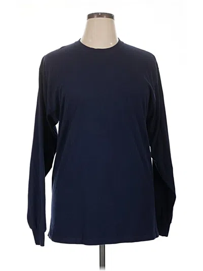 Pre-owned Fruit Of The Loom Long Sleeve T-shirt In Blue