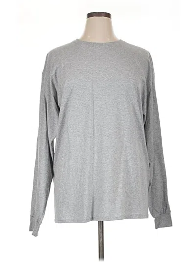 Pre-owned Fruit Of The Loom Long Sleeve T-shirt In Gray
