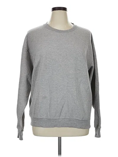 Pre-owned Fruit Of The Loom Long Sleeve T-shirt In Gray