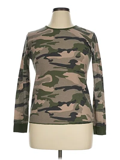 Pre-owned Fruit Of The Loom Long Sleeve T-shirt In Green
