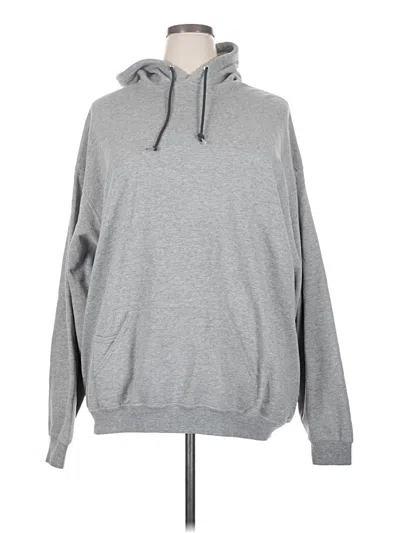 Pre-owned Fruit Of The Loom Pullover Hoodie In Gray