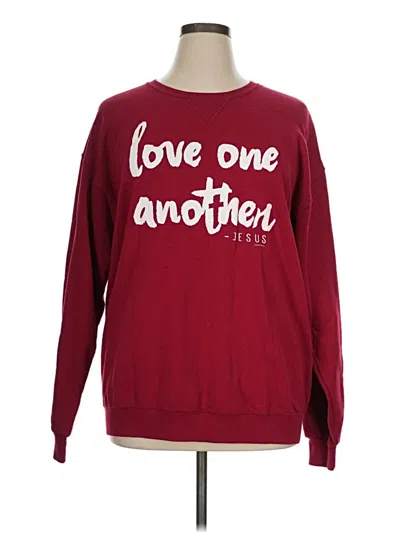 Pre-owned Fruit Of The Loom Pullover Sweater In Burgundy