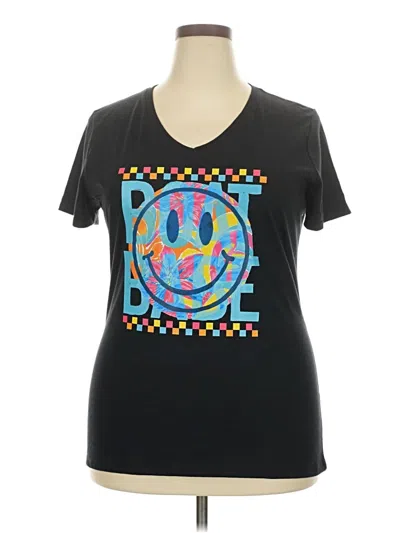 Pre-owned Fruit Of The Loom Short Sleeve T-shirt In Black